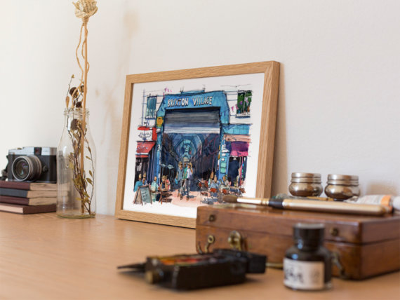 Brixton-Village-Market-London-Original-Watercolor