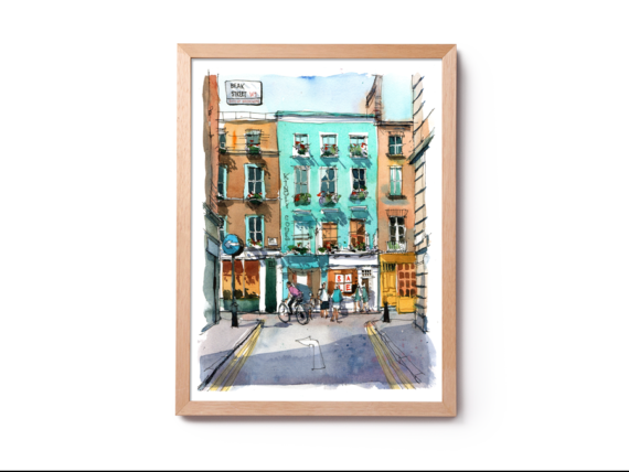 Kingly-Court-london-Original-Watercolor Kingly-Court-london-Original-Watercolor