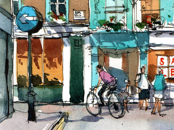 Kingly-Court-london-Original-Watercolor Kingly-Court-london-Original-Watercolor