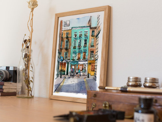 Kingly-Court-london-Original-Watercolor Kingly-Court-london-Original-Watercolor