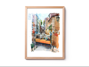 Calçada da Bica Pequena Original Watercolor