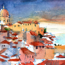 Lisboa Mirador Portas do Sol-original-watercolor