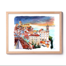 Lisboa Mirador Portas do Sol-original-watercolor