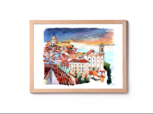 Lisboa Mirador Portas do Sol-original-watercolor
