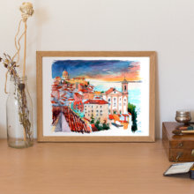 Lisboa Mirador Portas do Sol-original-watercolor