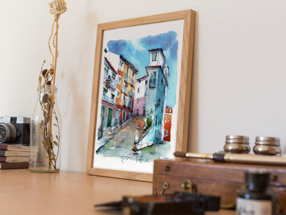 alfama-lisboa-original-watercolor alfama-lisboa-original-watercolor