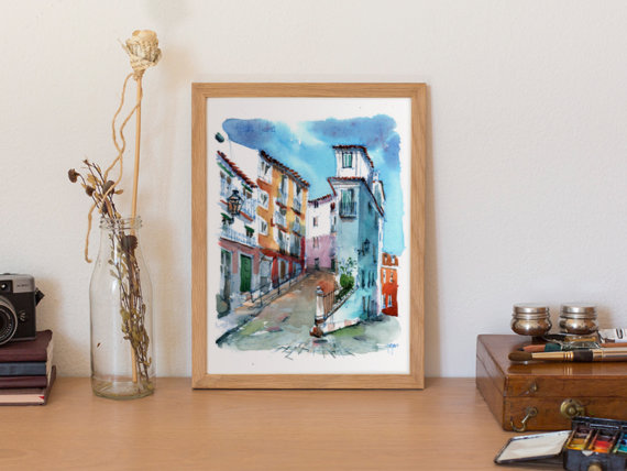 alfama-lisboa-original-watercolor alfama-lisboa-original-watercolor