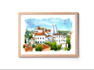 palacio-nacional-sintra-lisboa-original-watercolor