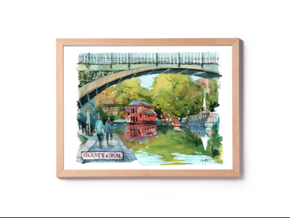 Regents-Canal-London-Original-Watercolor Regents-Canal-London-Original-Watercolor