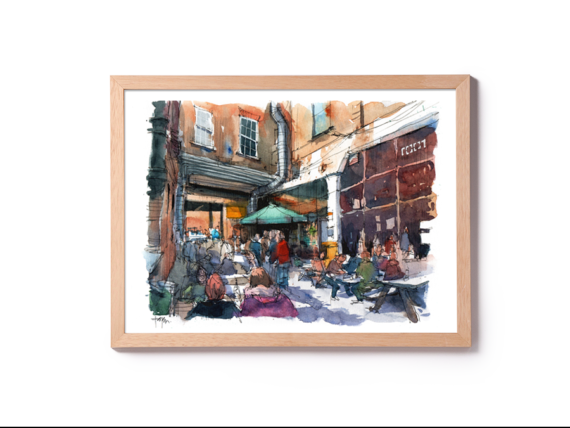 cafe-1001-brick-lane-London-Original-Watercolor