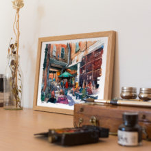 cafe-1001-brick-lane-London-Original-Watercolor