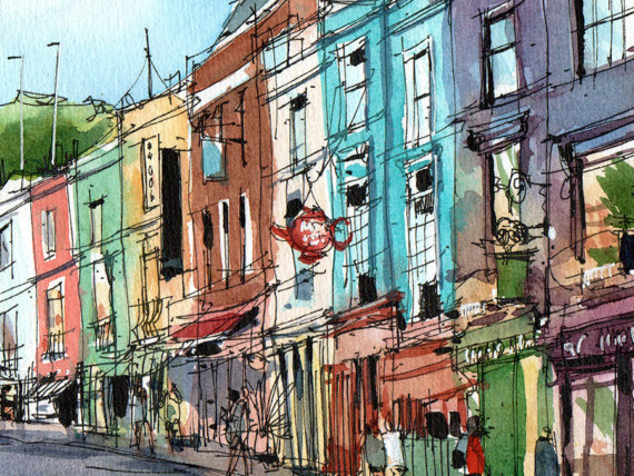 portobello-road-London-Original-Watercolor