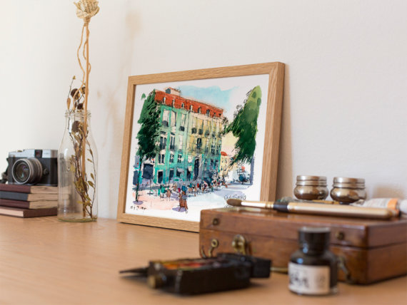 villa-sousa-alfama-lisboa-original-watercolor villa-sousa-alfama-lisboa-original-watercolor