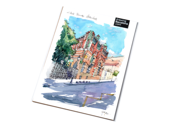 Casa-Vicens-Gaudi-drawing-Barcelona-watercolor-print