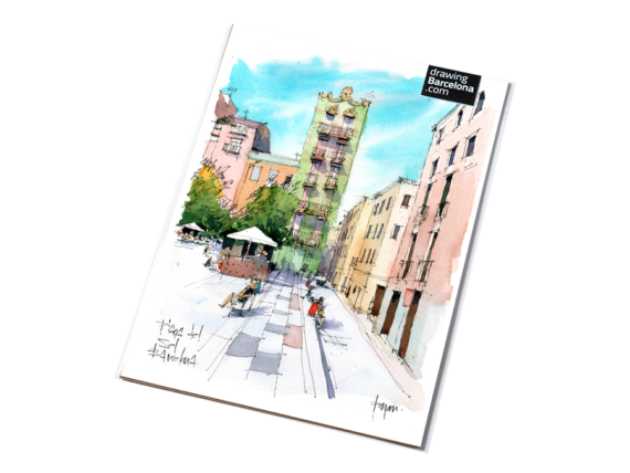 plaça-del-sol-drawing-barcelona-watercolor-print