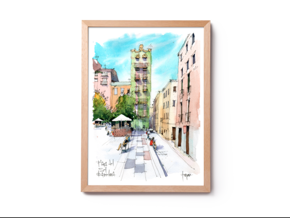 plaça-del-sol-drawing-barcelona-watercolor-print