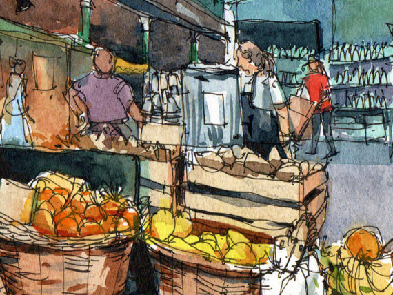 Borough-Market-London-Original-Watercolor