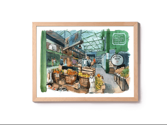 Borough-Market-London-Original-Watercolor