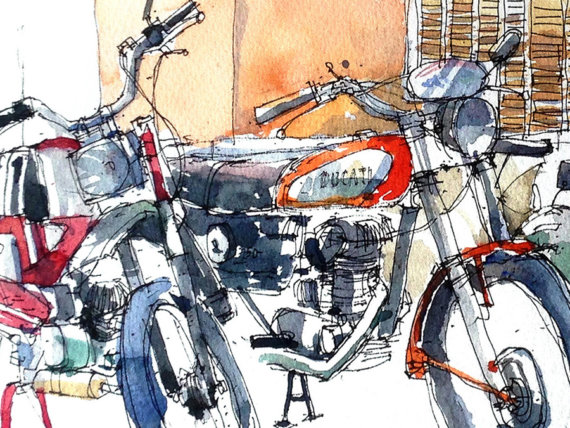 ducati-vespa-motorbike -watercolor-print ducati-vespa-motorbike -watercolor-print