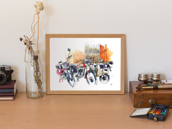 ducati-vespa-motorbike -watercolor-print ducati-vespa-motorbike -watercolor-print