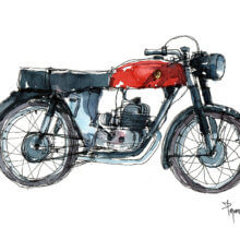 montesa-impala-motorbike -watercolor-1