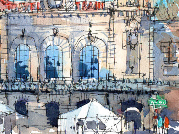 Union station Denver watercolor Union station Denver watercolor