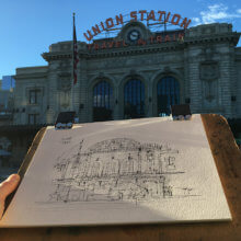 Union station Denver watercolor Union station Denver watercolor